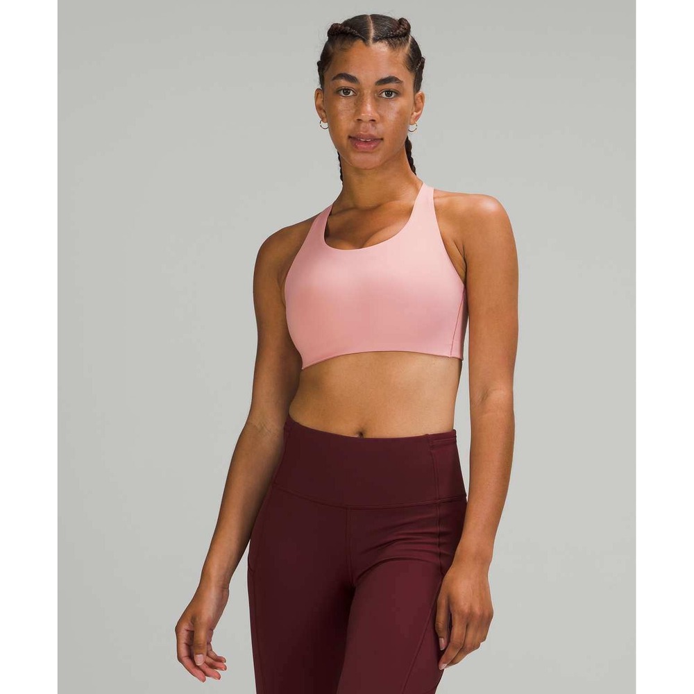 Lululemon Energy Bra High Support Pink Puff 36DDD Running Athletic